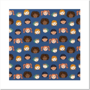 Kid portraits pattern Posters and Art